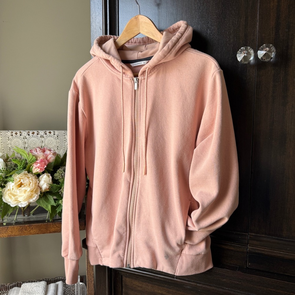 Shambhala Womens‎ Pink Pink Full Zip Fleece Hoodie Sweatshirt Size Large L/G